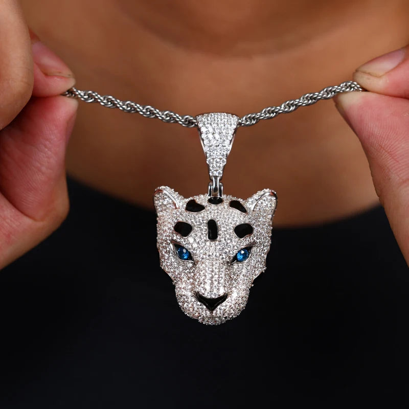 Moissanite VVS1 925 Silver leopard Pendant