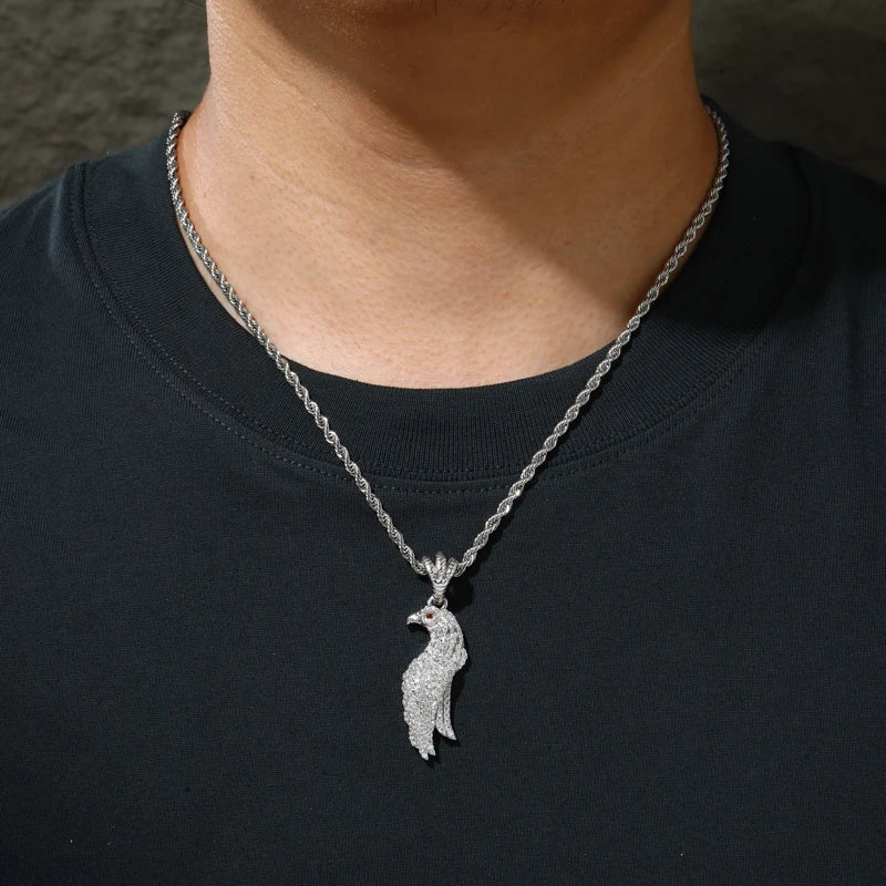 Moissanite VVS1 925 Silver Lustré Eagle Pendant