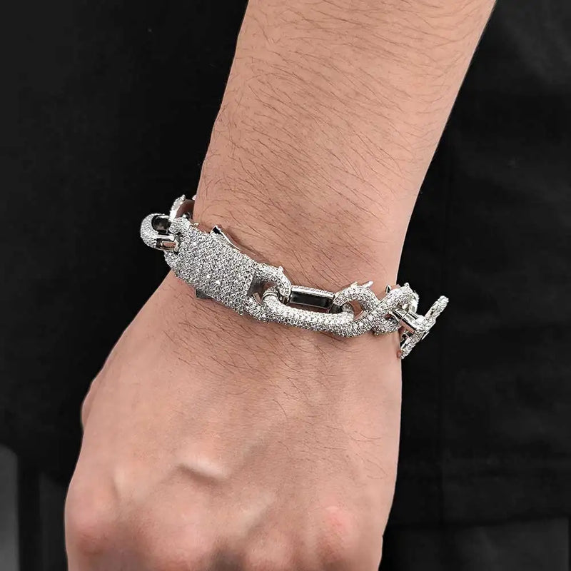 16MM CZ डिटैचेबल क्रॉस लिंक ब्रेसलेट
