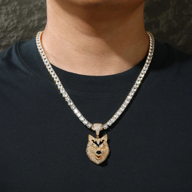 Moissanite VVS1 925 Silver Lupére Wolf Pendant