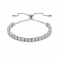 Moissanite VVS1 925 sølv justerbar tennisarmbånd (består diamanttester)