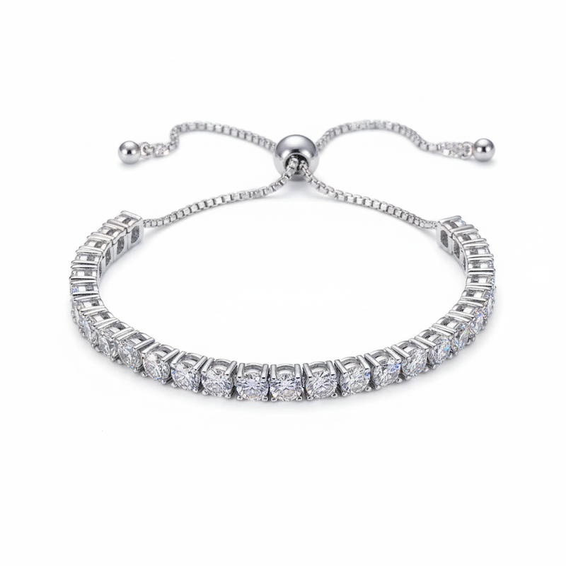 Moissanite VVS1 925 Silwer Verstelbare Tennisarmband