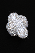 Moissanit VVS1 925 Silver Cross Baguette Ring (Klarar Diamanttestare)