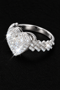 Moissanite VVS1 925 Silver Heart Ice Ring