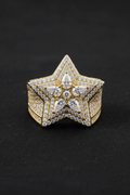 Moissanite VVS1 925 Silver Starburst Statement Ring