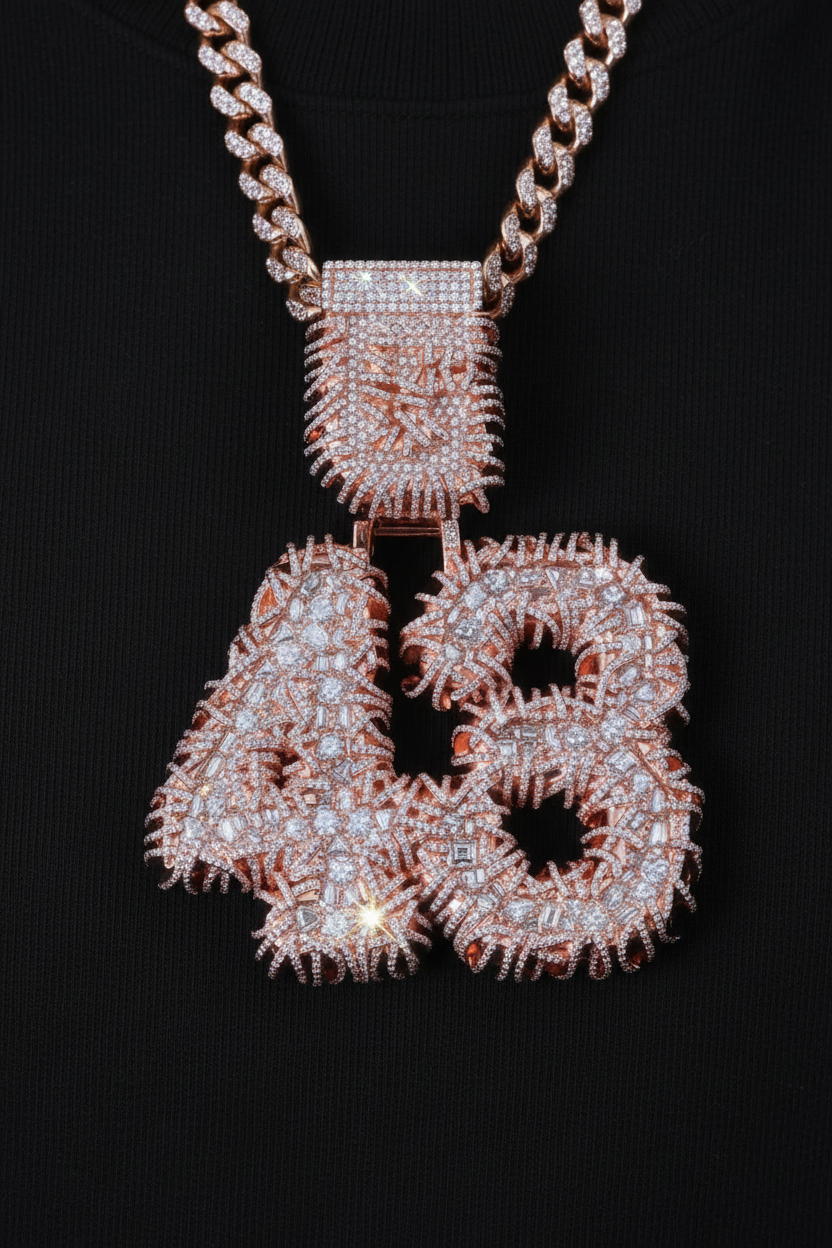 Moissanite VVS1 925 Silver Drip Letter Pendant