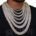 8mm-20mm Moissanite VVS1 925 Silver Miami Cuban Necklace