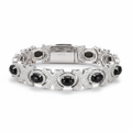 MoissaniteVVS1 925 Silver Noir Royale Oval Link Bracelet