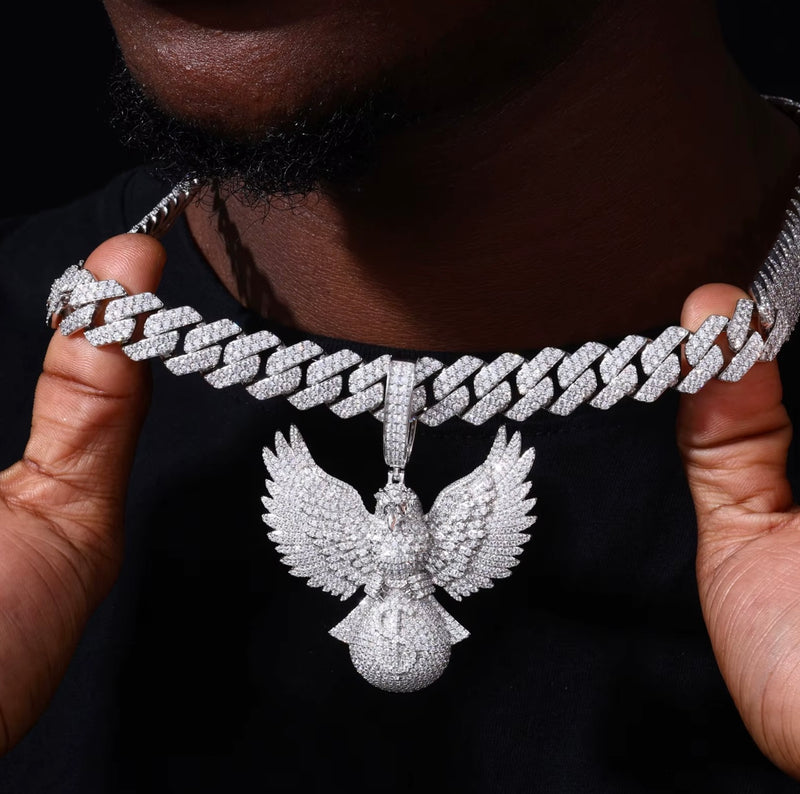 Moissanite VVS1 925 Silver Eagle Pendant