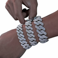 6mm-18mm Moissanite VVS1 925 Silver Miami Cuban Bracelet