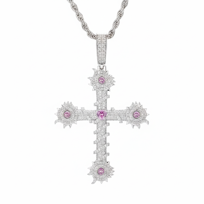 Moissanite VVS1 925 Silver Holy Majesty Cross Pendant