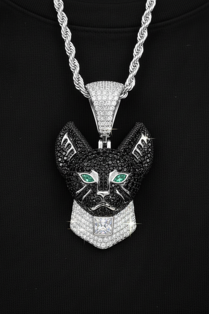 Moissanite VVS1 925 Silver Olivine Cat