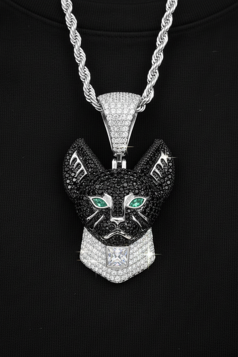 Moissanite VVS1 925 Silver Olivine Cat