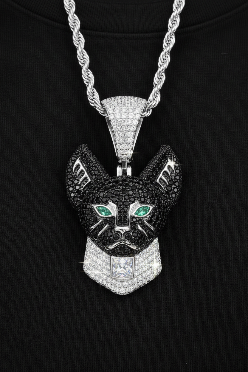 Moissanite VVS1 925 Silver Olivine Cat