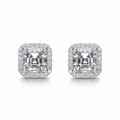 Pendientes baguette de moissanita VVS1 en plata 925 (superan la prueba de diamantes)