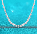 Moissanit Royal Pearl Tennis Halskæde (Består Diamant Tester)