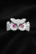 Moissanite VVS1 925 Silver Owl Ring