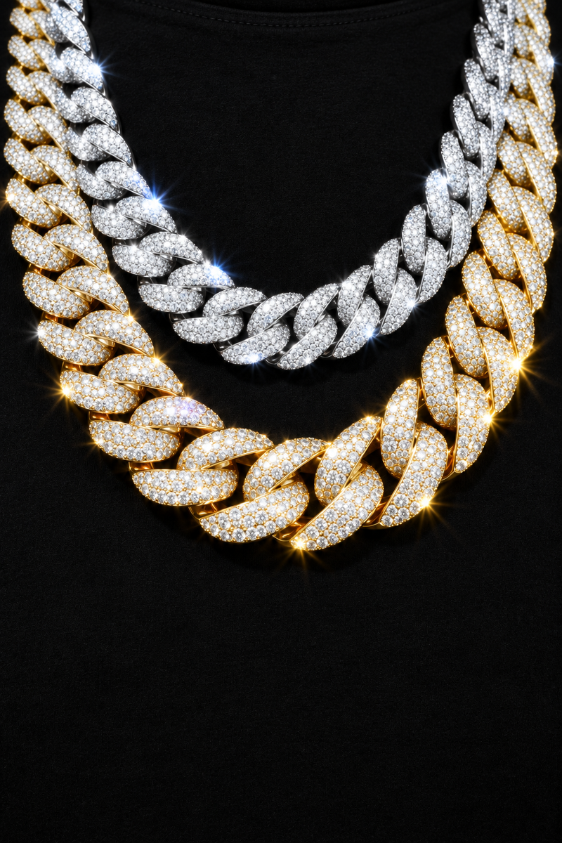 CZ Iced Out 24MM/28MM Miami Cuban Link Necklace
