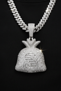 CZ Iced Out Money Bag Pendant