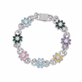 Moissanite VVS1 925 Silver Radiant Blossom Flower Bracelet