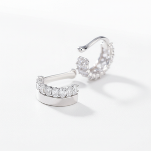 Moissanite VVS1 925 Silver Single Row Ear Cuff Clip – No Pierced Earrings
