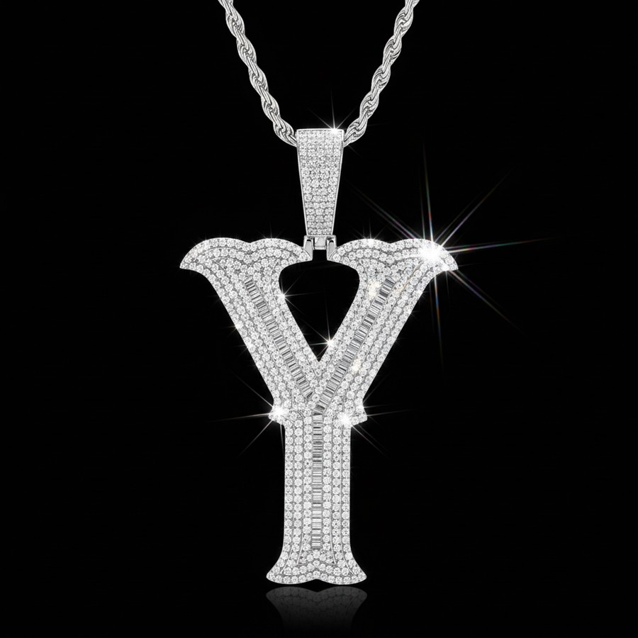 Moissanite VVS1 925 Custom Varsity Initial Pendant