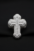 Moissanite VVS1 925 Silver Majestic Baguette Cross Ring