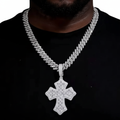Moissanite VVS1 925 Silver Cross Baguette Pendel (Passar Diamond Tester)