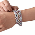 Moissanite VVS1 925 Silver Clover Eye Link Red Accent Bracelet