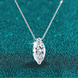 Moissanite VVS1 925 Silver Marquise-Cut Solitaire Necklace