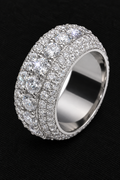 Anillo de moissanita en racimo de plata 925 VVS1 (supera la prueba de diamantes)