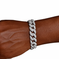 15MM Moissanite VVS1 925 Silver Miami Cuban Bracelet