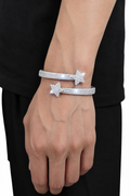 Moissanit VVS1 925 Silver Star Armring (Klarar Diamanttest)