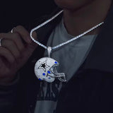 Cască de fotbal american Moissanite VVS1 din argint 925 (trece testul de testare a diamantelor)