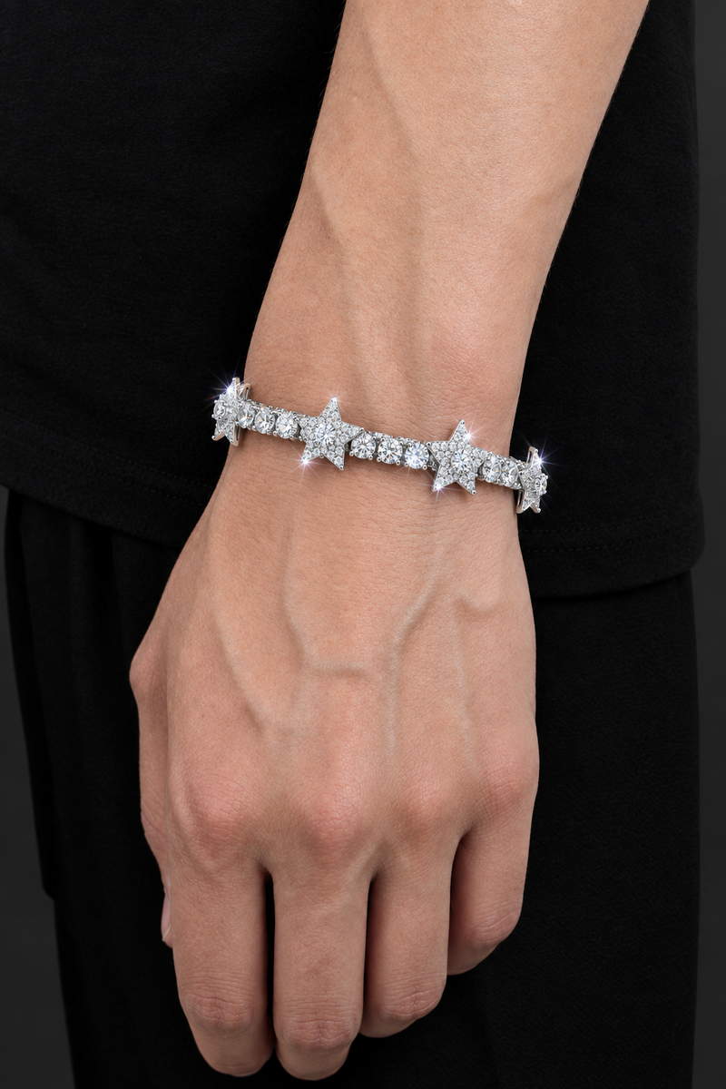 Moissanite VVS1 925 Silver Star Tennis Bracelet
