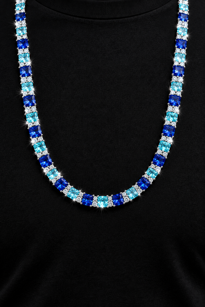 6.5MM Colored Moissanite VVS1 925 Silver Tennis Necklace