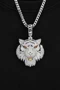 Moissanite VVS1 925 silver tigerhänge (godkänd diamanttestare)
