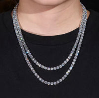2mm-5mm Moissanite VVS1 925 Silver Tennis Necklace