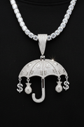 Moissanite VVS1 925 silverparaplyhänge (godkänd diamanttestare)