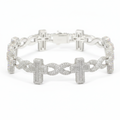 Pulsera de moissanita VVS1 con cruz infinita en plata 925 (supera la prueba de diamantes)