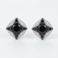 Moissanite VVS1 925 Silver Black Ice Crown Stud Earrings
