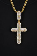 Moissanite VVS1 925 Silver Baguette Cross Pendant