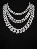 8MM/10MM/14MM/20MM Moissanite VVS1 925 Silver Prong Cuban Necklace