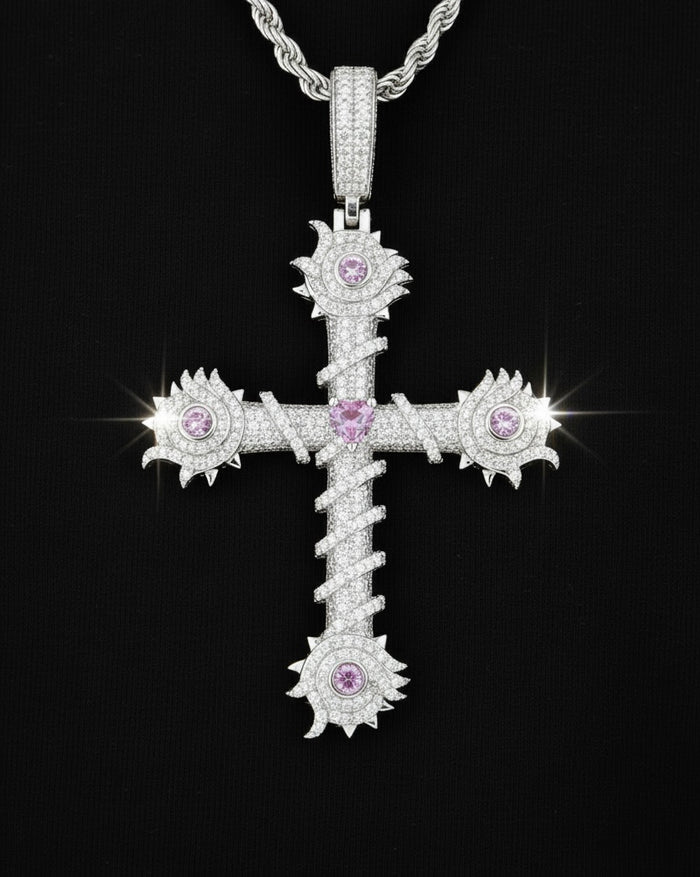 Moissanite VVS1 925 Silver Holy Majesty Cross Pendant