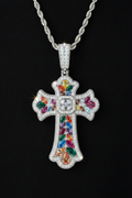 Moissanit VVS1 925 Silver Celestial Cross Hänge (Klarar Diamanttest)
