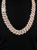 CZ Iced Out 20MM Two-Tone Miami Cuban Link Necklace
