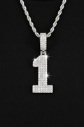 Pendentif en argent 925 avec numéro personnalisé et moissanite VVS1 (test de diamant réussi) 