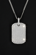 Colgante rectangular de plata 925 con moissanita VVS1