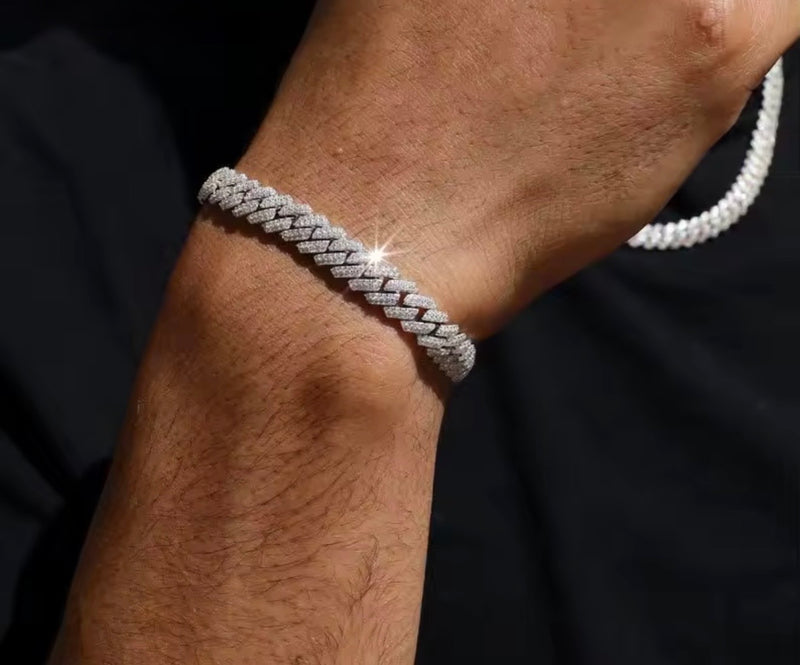 6MM Moissanite VVS1 925 Silver Miami Cuban Bracelet