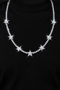 Moissanite VVS1 925 Silver Star Tennis Necklace